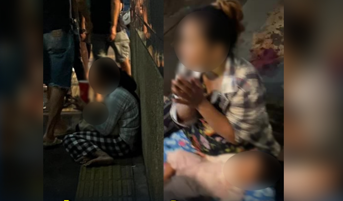 曼谷街头现女子怀抱婴儿行乞，网友质疑婴儿可能被下药