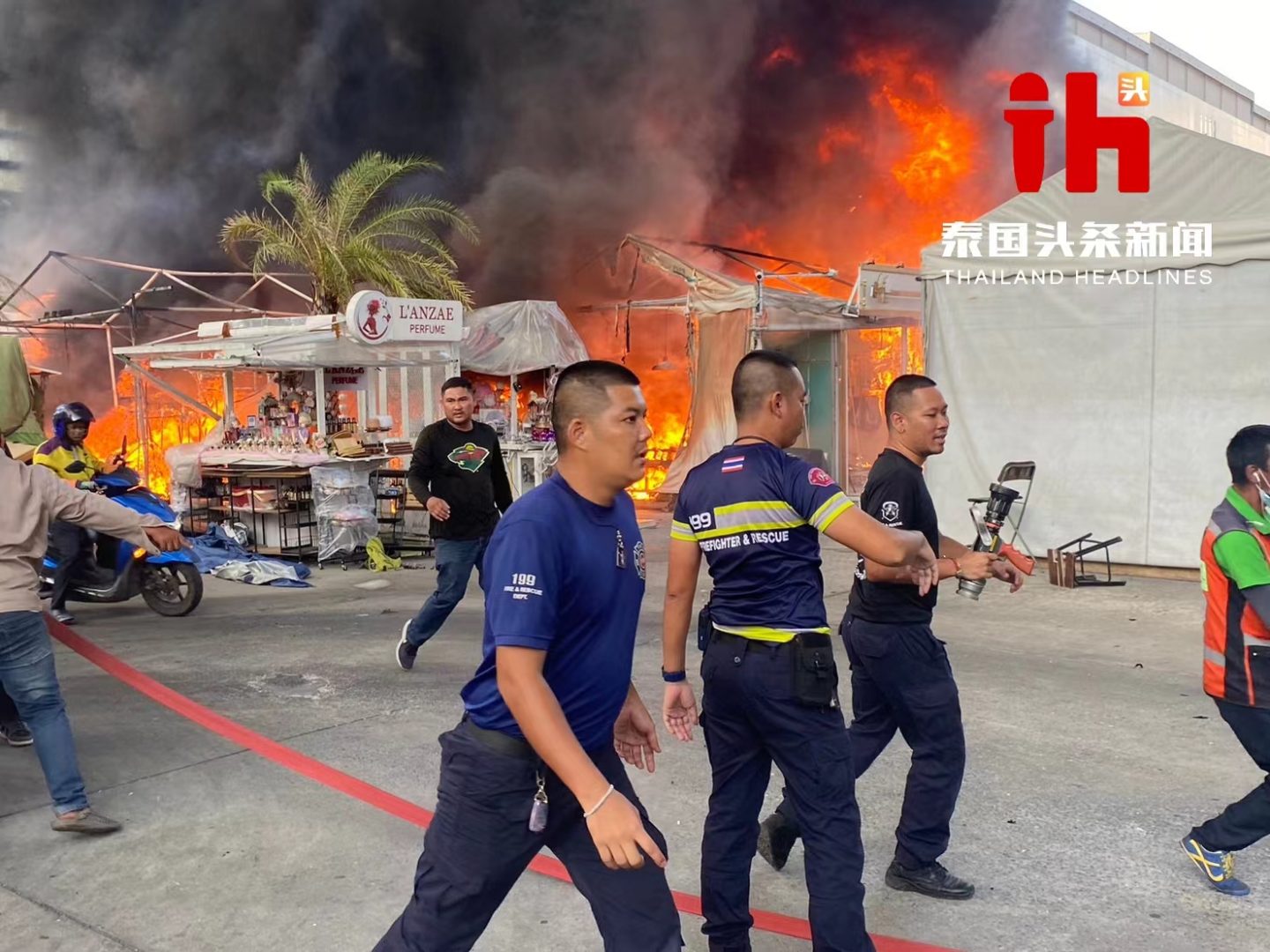 曼谷Jodd Fairs火车夜市火灾致1人受伤、80余家店铺受损！